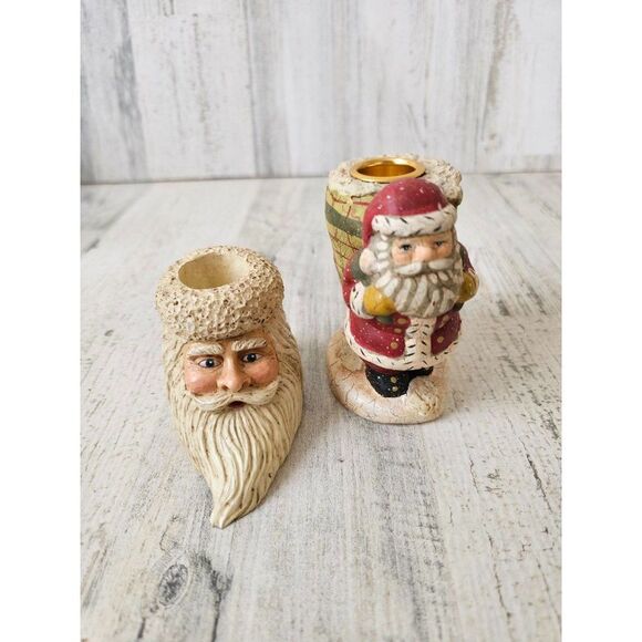 Kurt Adler Santa candle holder mini vintage Xmas decor - Picture 1 of 10